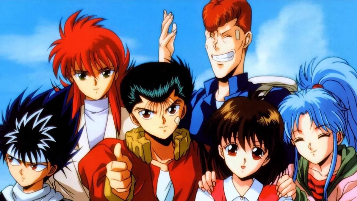 Hiei, Kurama, Yusuke, Kuwabara, Keiko e Botan juntos
